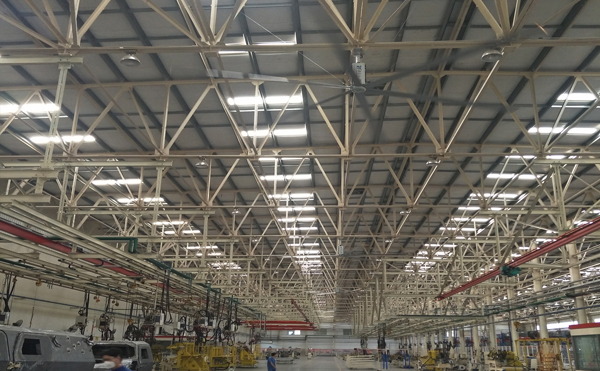 车间光明大型吊扇和工业排风扇有什么区别？的图片